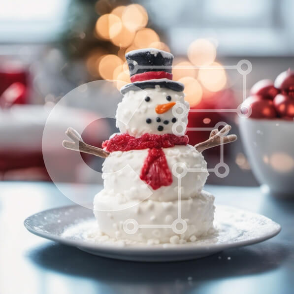 Intra Συλλεκτικό Ξύλινο Παζλ Plywood  4mm - Τούρτα χιονάνθρωπος με χριστουγεννιάτικα στολίδια Σε Ξύλινο Κουτί - Διαστάσεις: 10x10 cm – 25 κομμάτια