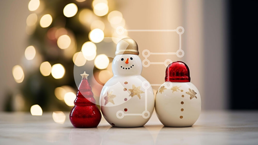 Intra Συλλεκτικό Ξύλινο Παζλ Plywood  4mm - Εορταστικά ειδώλια χιονάνθρωποι με χριστουγεννιάτικο δέντρο Σε Ξύλινο Κουτί - Διαστάσεις: 10x10 cm – 25 κομμάτια