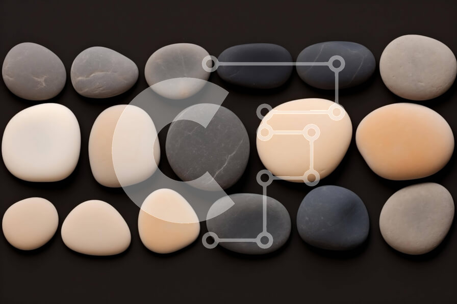 Intra Συλλεκτικό Ξύλινο Παζλ Plywood  4mm - Διακοσμητικά βότσαλα σε μαύρη επιφάνεια Σε Ξύλινο Κουτί - Διαστάσεις: 10x10 cm – 25 κομμάτια