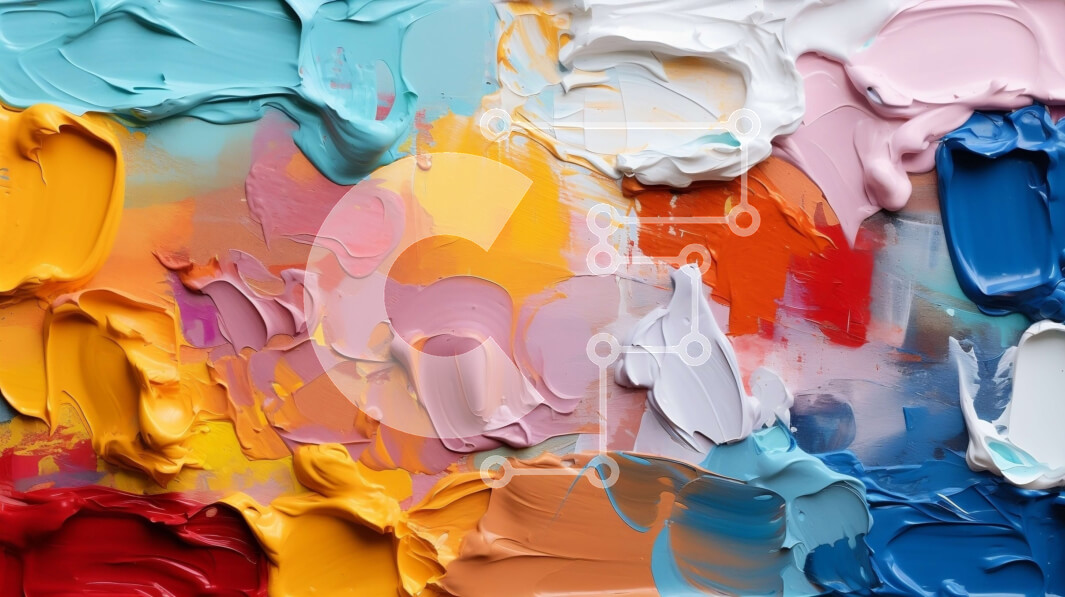 Intra Συλλεκτικό Ξύλινο Παζλ Plywood  4mm - Κοντινό πλάνο της αφηρημένης ζωγραφικής με πολλά χρώματα Σε Ξύλινο Κουτί - Διαστάσεις Puzzle: 10x10 cm – 25 κομμάτια