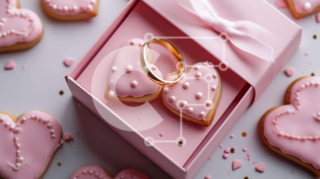 Intra Συλλεκτικό Ξύλινο Παζλ Plywood  4mm - Δαχτυλίδι αρραβώνων σε κουτί μπισκότων σε σχήμα καρδιάς Σε Ξύλινο Κουτί - Διαστάσεις: 10x10 cm – 25 κομμάτια