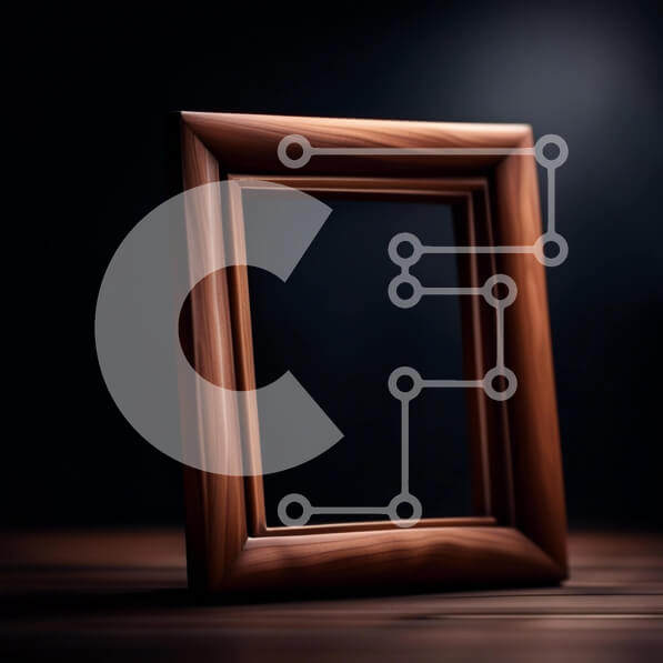 Intra Συλλεκτικό Ξύλινο Παζλ Plywood  4mm - Άδειο ξύλινο πλαίσιο φωτογραφιών σε σκούρο ξύλινο τραπέζι Σε Ξύλινο Κουτί - Διαστάσεις: 10x10 cm – 25 κομμάτια