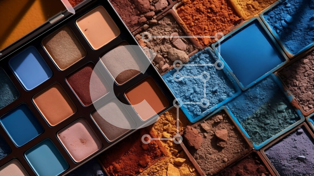 Intra Συλλεκτικό Ξύλινο Παζλ Plywood  4mm - Συλλογή από πολύχρωμες παλέτες μακιγιάζ σε ξύλινη επιφάνεια Σε Ξύλινο Κουτί - Διαστάσεις Puzzle: 10x10 cm – 25 κομμάτια