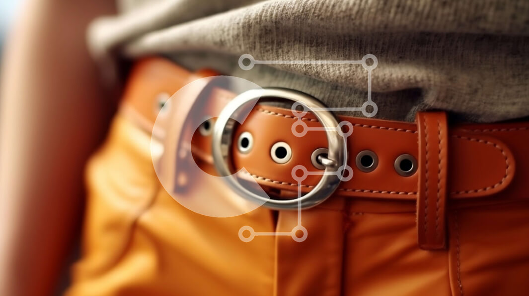 Intra Συλλεκτικό Ξύλινο Παζλ Plywood  4mm - Κομψή γυναίκα με πορτοκαλί παντελόνι με ασημένια ζώνη Σε Ξύλινο Κουτί - Διαστάσεις: 10x10 cm – 25 κομμάτια