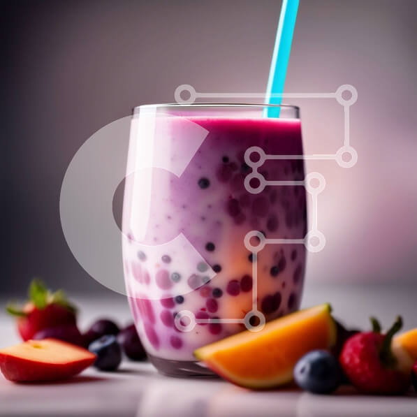 Σετ των 2 Intra Συλλεκτικό Ξύλινο Παζλ Plywood  4mm - Δροσιστικό τσάι με φούσκες με φρέσκες φράουλες, βατόμουρα και πορτοκάλια Σε Ξύλινο Κουτί - Διαστάσεις: 10x10 cm – 25 κομμάτια