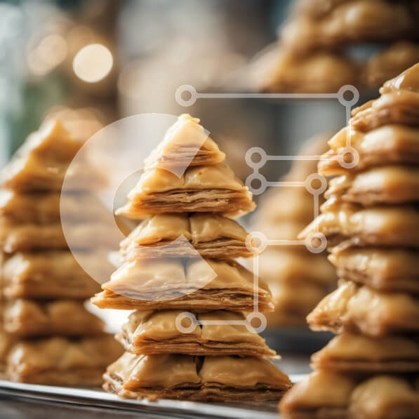 Σετ των 2 Intra Συλλεκτικό Ξύλινο Παζλ Plywood  4mm - Επιδόρπιο χριστουγεννιάτικου δέντρου μπακλαβά Σε Ξύλινο Κουτί - Διαστάσεις: 10x10 cm – 25 κομμάτια