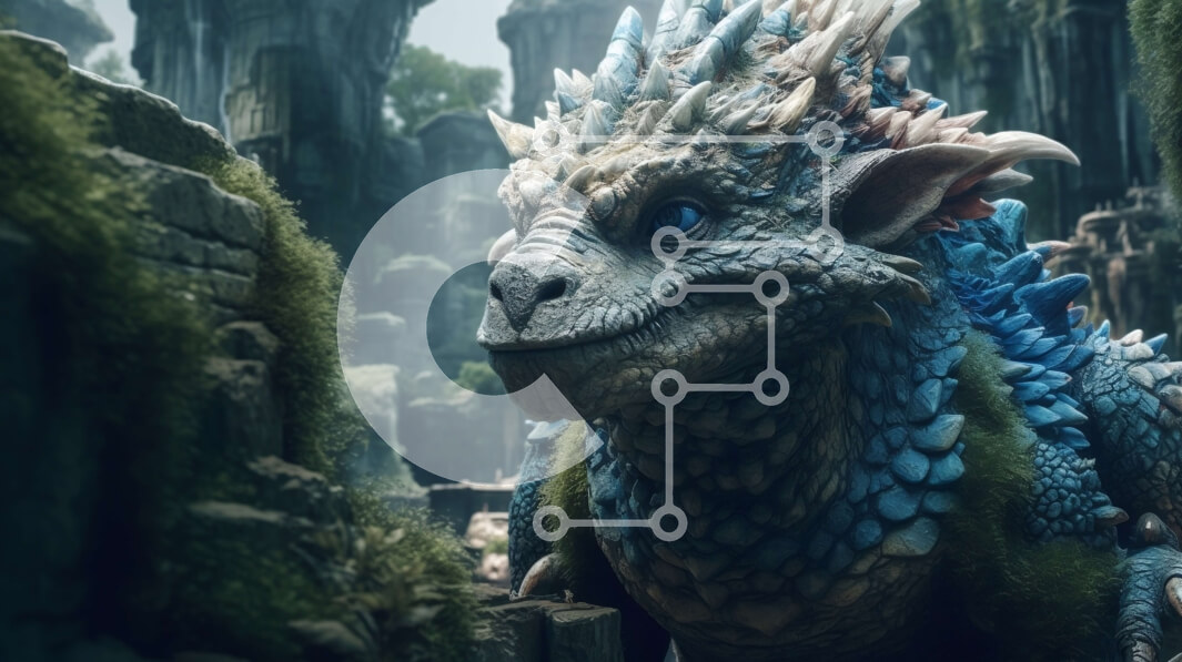 Intra Συλλεκτικό Ξύλινο Παζλ Plywood  4mm - Όμορφη εικόνα ενός μπλε δράκου με λευκές αιχμές Σε Ξύλινο Κουτί - Διαστάσεις Puzzle: 10x10 cm – 25 κομμάτια