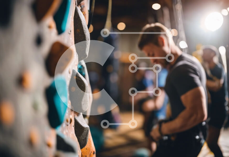 Intra Συλλεκτικό Ξύλινο Παζλ Plywood  4mm - Ομάδα ανθρώπων που αναρριχούνται σε ένα εσωτερικό γυμναστήριο Σε Ξύλινο Κουτί - Διαστάσεις Puzzle: 10x10 cm – 25 κομμάτια