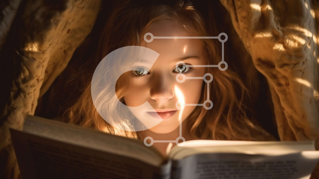 Intra Συλλεκτικό Ξύλινο Παζλ Plywood  4mm - Χαριτωμένη φωτογραφία ενός νεαρού κοριτσιού που διαβάζει το βιβλίο «Η Αλίκη στη χώρα των θαυμάτων». Σε Ξύλινο Κουτί - Διαστάσεις Puzzle: 10x10 cm – 25 κομμάτια