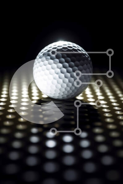 Intra Συλλεκτικό Ξύλινο Παζλ Plywood  4mm - Λευκή μπάλα του γκολφ σε επιφάνεια με μοτίβο πουά Σε Ξύλινο Κουτί - Διαστάσεις Puzzle: 10x10 cm – 25 κομμάτια