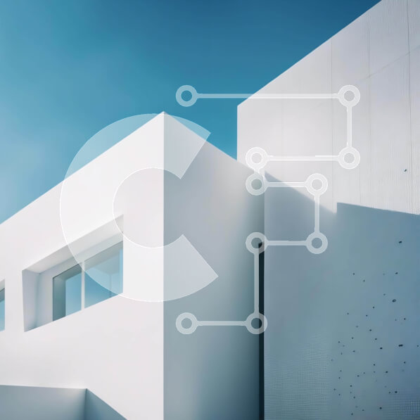 Intra Συλλεκτικό Ξύλινο Παζλ Plywood  4mm - Μοντέρνο λευκό κτίριο με παράθυρα και μπαλκόνια Σε Ξύλινο Κουτί - Διαστάσεις Puzzle: 10x10 cm – 25 κομμάτια