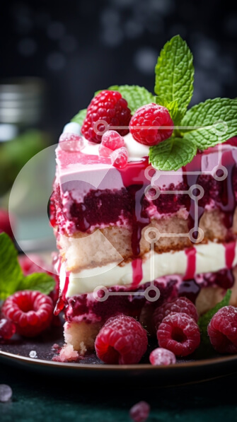 Intra Συλλεκτικό Ξύλινο Παζλ Plywood  4mm - Λαχταριστό κέικ βατόμουρο με σαντιγί και παγωτό Σε Ξύλινο Κουτί - Διαστάσεις: 10x10 cm – 25 κομμάτια