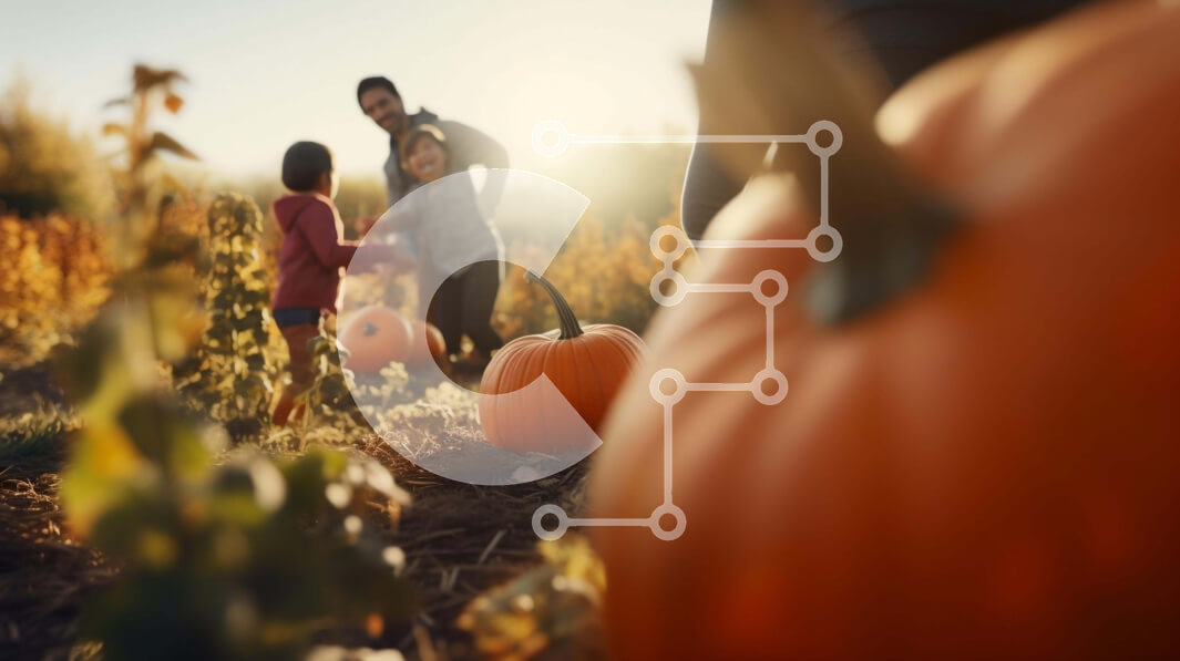 Intra Συλλεκτικό Ξύλινο Παζλ Plywood  4mm - Οικογενειακή συγκομιδή κολοκύθες σε ένα πολύχρωμο μπάλωμα κολοκύθας Σε Ξύλινο Κουτί - Διαστάσεις: 10x10 cm – 25 κομμάτια