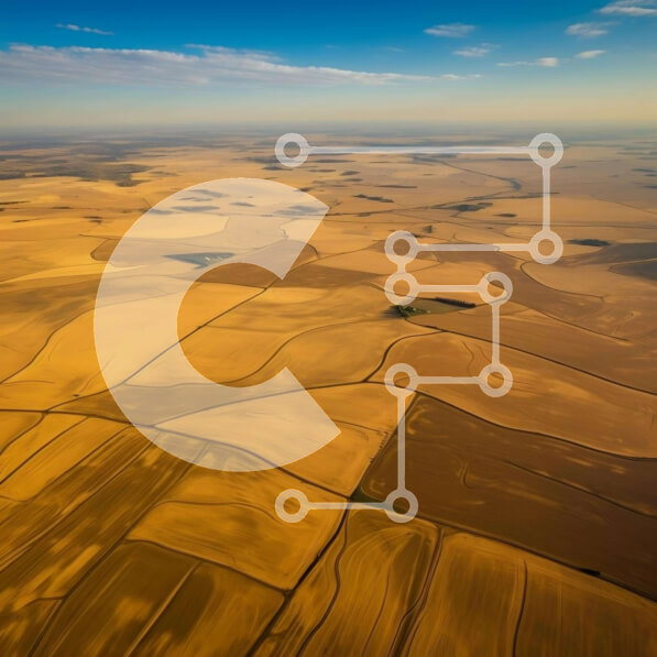 Intra Συλλεκτικό Ξύλινο Παζλ Plywood  4mm - Αεροφωτογραφία του κίτρινου αγροκτήματος με καλλιέργειες και γεωργική δραστηριότητα Σε Ξύλινο Κουτί - Διαστάσεις: 10x10 cm – 25 κομμάτια