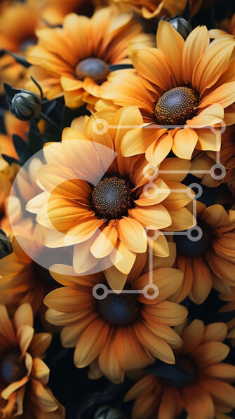 Σετ των 2 Intra Συλλεκτικό Ξύλινο Παζλ Plywood  4mm - Ζωντανό μπουκέτο πορτοκαλί μαργαρίτες για τους λάτρεις της φύσης Σε Ξύλινο Κουτί - Διαστάσεις: 10x10 cm – 25 κομμάτια