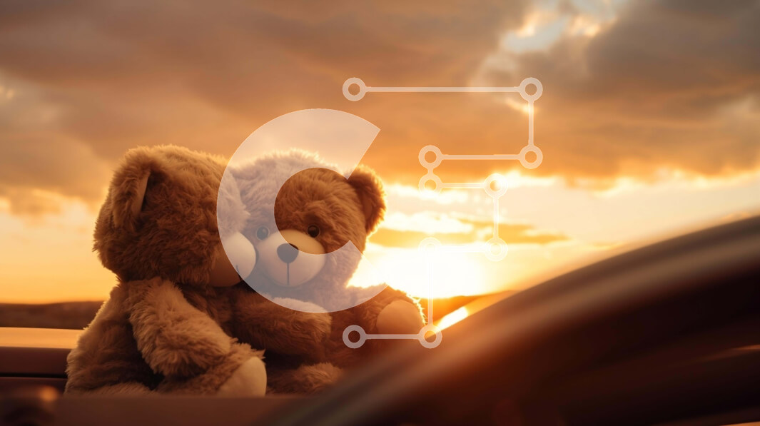 Intra Συλλεκτικό Ξύλινο Παζλ Plywood  4mm - Ερωτευμένα αρκουδάκια σε ένα ηλιοβασίλεμα Σε Ξύλινο Κουτί - Διαστάσεις Puzzle: 10x10 cm – 25 κομμάτια