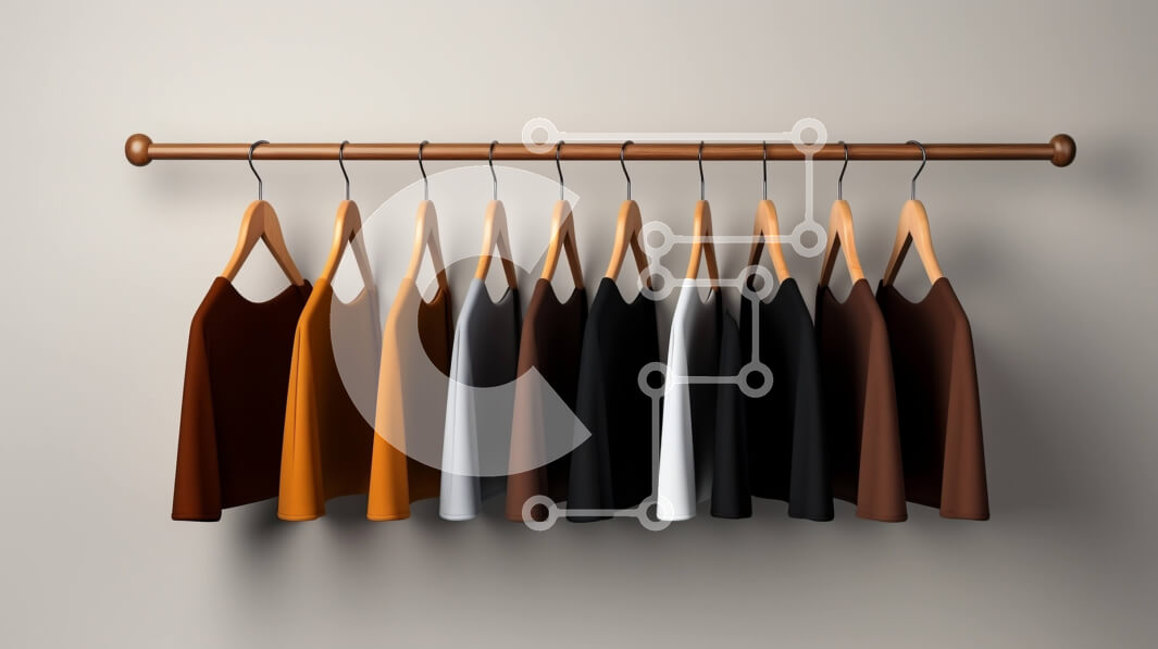 Intra Συλλεκτικό Ξύλινο Παζλ Plywood  4mm - Σειρά από κρεμαστά ρούχα σε ξύλινη κρεμάστρα Σε Ξύλινο Κουτί - Διαστάσεις Puzzle: 10x10 cm – 25 κομμάτια