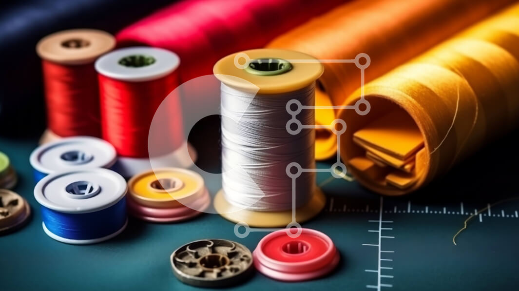 Intra Συλλεκτικό Ξύλινο Παζλ Plywood  4mm - Συλλογή από καρούλια και βελόνες από κλωστές ραπτικής σε ένα τραπέζι Σε Ξύλινο Κουτί - Διαστάσεις Puzzle: 10x10 cm – 25 κομμάτια