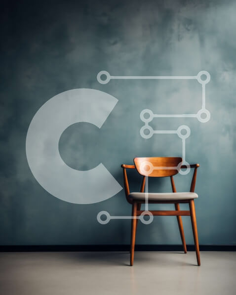 Intra Συλλεκτικό Ξύλινο Παζλ Plywood  4mm - Ξύλινη καρέκλα μπροστά από τον μπλε τοίχο Σε Ξύλινο Κουτί - Διαστάσεις Puzzle: 10x10 cm – 25 κομμάτια