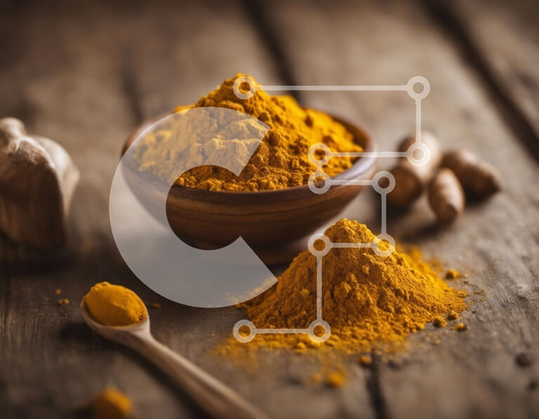 Σετ των 2 Intra Συλλεκτικό Ξύλινο Παζλ Plywood  4mm - Μπαχαρικό με κουρκουμά σε ξύλινο μπολ σε ξύλινο τραπέζι Σε Ξύλινο Κουτί - Διαστάσεις: 10x10 cm – 25 κομμάτια