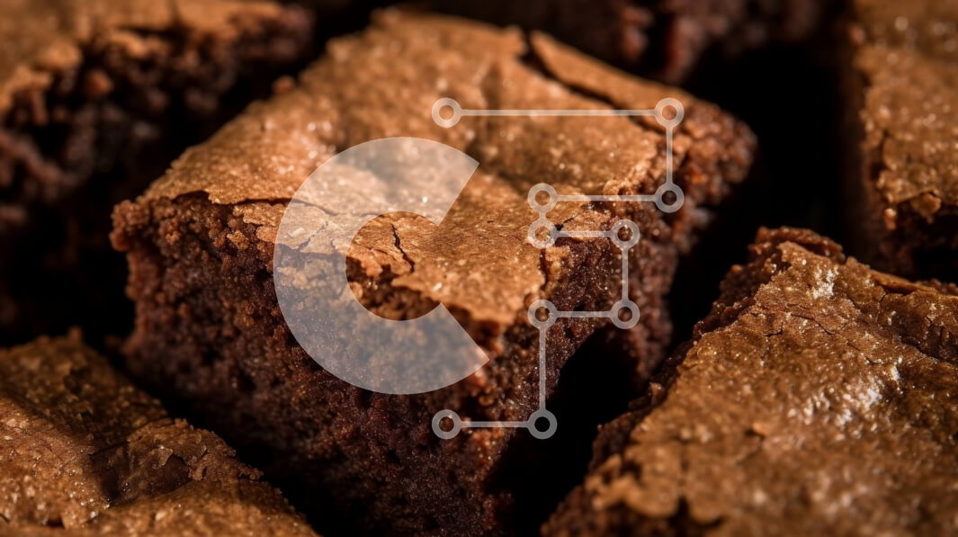 Σετ των 2 Intra Συλλεκτικό Ξύλινο Παζλ Plywood  4mm - Νόστιμη εικόνα από μπράουνις με κομματάκια σοκολάτας σε ένα πιάτο Σε Ξύλινο Κουτί - Διαστάσεις: 10x10 cm – 25 κομμάτια