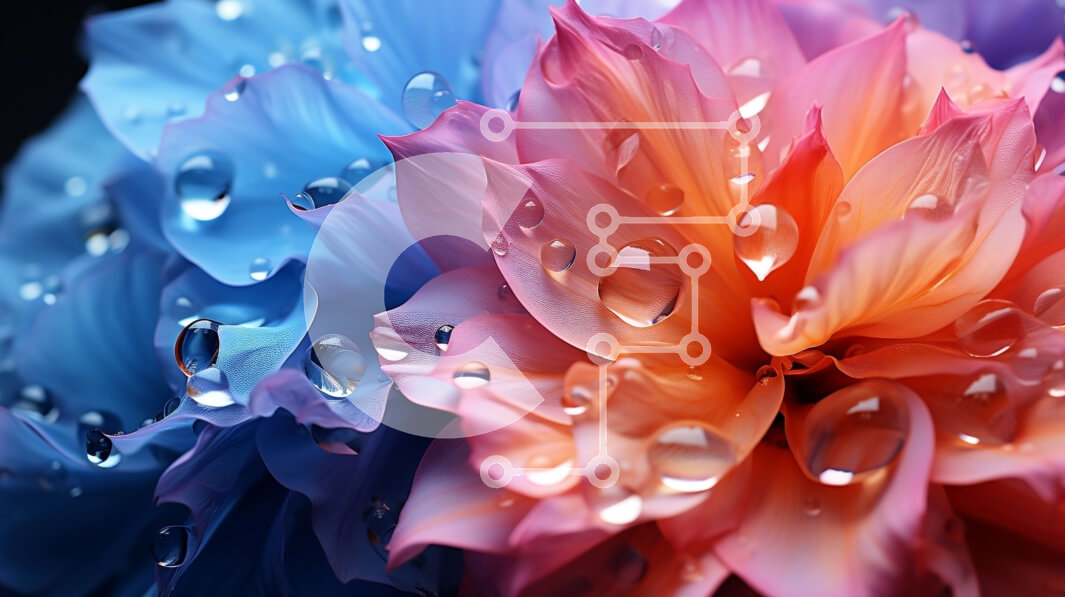 Intra Συλλεκτικό Ξύλινο Παζλ Plywood  4mm - Εκπληκτική εικόνα από κοντά ενός πολύχρωμου λουλουδιού με σταγονίδια νερού Σε Ξύλινο Κουτί - Διαστάσεις: 10x10 cm – 25 κομμάτια