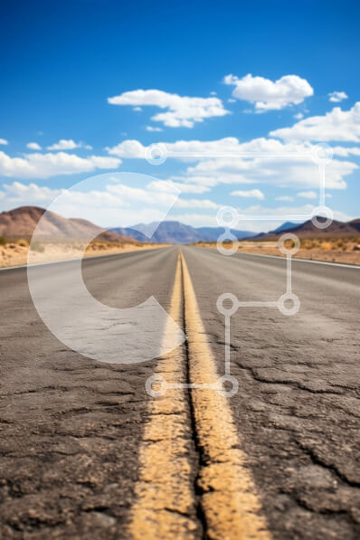 Σετ των 2 Intra Συλλεκτικό Ξύλινο Παζλ Plywood  4mm - Όμορφη εικόνα ενός άδειου δρόμου της ερήμου με βουνά στο φόντο Σε Ξύλινο Κουτί - Διαστάσεις: 10x10 cm – 25 κομμάτια