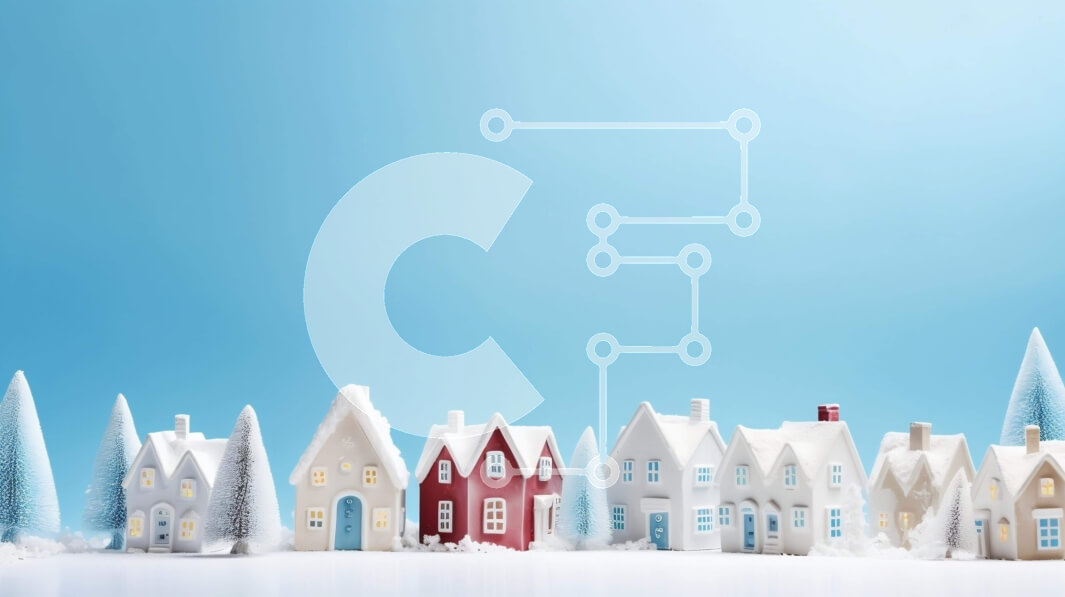 Intra Συλλεκτικό Ξύλινο Παζλ Plywood  4mm - Χειμερινή σκηνή με μινιατούρα χιονισμένα σπίτια και δέντρα Σε Ξύλινο Κουτί - Διαστάσεις Puzzle: 10x10 cm – 25 κομμάτια