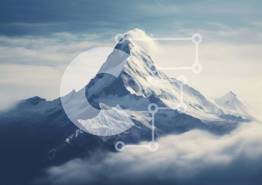 Intra Συλλεκτικό Ξύλινο Παζλ Plywood  4mm - Χιονισμένο βουνό στα Ιμαλάια με σύννεφα Σε Ξύλινο Κουτί - Διαστάσεις: 10x10 cm – 25 κομμάτια