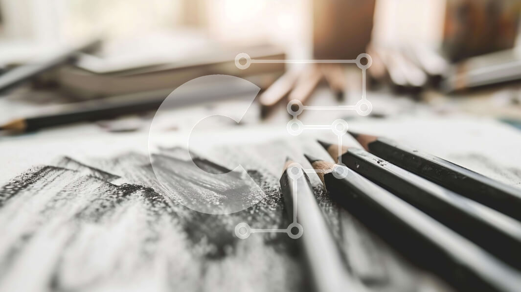 Intra Συλλεκτικό Ξύλινο Παζλ Plywood  4mm - Ασπρόμαυρα μολύβια σε χαρτί τέχνης με διάφορα υλικά σχεδίασης Σε Ξύλινο Κουτί - Διαστάσεις Puzzle: 10x10 cm – 25 κομμάτια