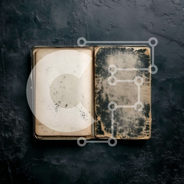 Intra Συλλεκτικό Ξύλινο Παζλ Plywood  4mm - Vintage ανοιχτό βιβλίο σε σκούρο φόντο Σε Ξύλινο Κουτί - Διαστάσεις: 10x10 cm – 25 κομμάτια