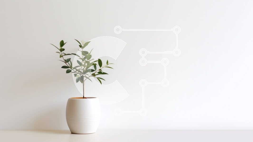 Intra Συλλεκτικό Ξύλινο Παζλ Plywood  4mm - Μικρό φυτό σε λευκό κεραμικό δοχείο σε λευκό τραπέζι Σε Ξύλινο Κουτί - Διαστάσεις: 10x10 cm – 25 κομμάτια