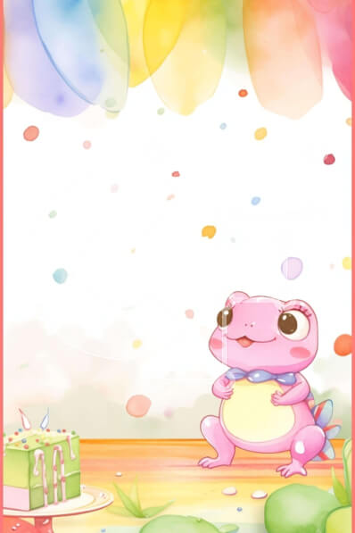 Σετ των 2 Intra Συλλεκτικό Ξύλινο Παζλ Plywood  4mm - Ροζ βάτραχος με κάρτα γενεθλίων και μπαλόνια Σε Ξύλινο Κουτί - Διαστάσεις: 10x10 cm – 25 κομμάτια