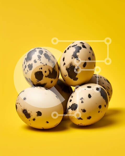 Σετ των 2 Intra Συλλεκτικό Ξύλινο Παζλ Plywood  4mm - Πολύχρωμα αυγά ορτυκιών σε κίτρινο φόντο Σε Ξύλινο Κουτί - Διαστάσεις: 10x10 cm – 25 κομμάτια