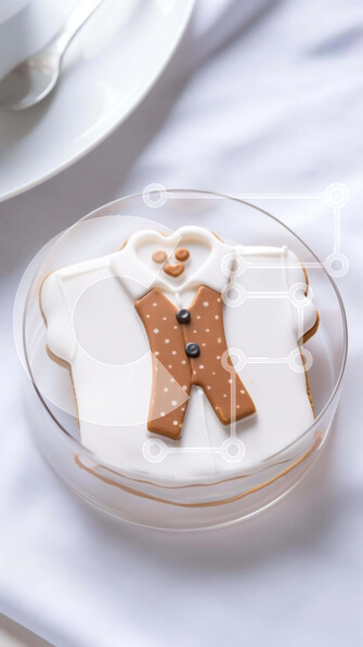 Intra Συλλεκτικό Ξύλινο Παζλ Plywood  4mm - Κομψό σχέδιο πουκάμισου Sugar Cookie με ασημένια πιρούνια Σε Ξύλινο Κουτί - Διαστάσεις: 10x10 cm – 25 κομμάτια