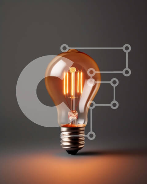 Intra Συλλεκτικό Ξύλινο Παζλ Plywood  4mm - Βιδωτός λαμπτήρας Edison σε μαύρο φόντο Σε Ξύλινο Κουτί - Διαστάσεις: 10x10 cm – 25 κομμάτια