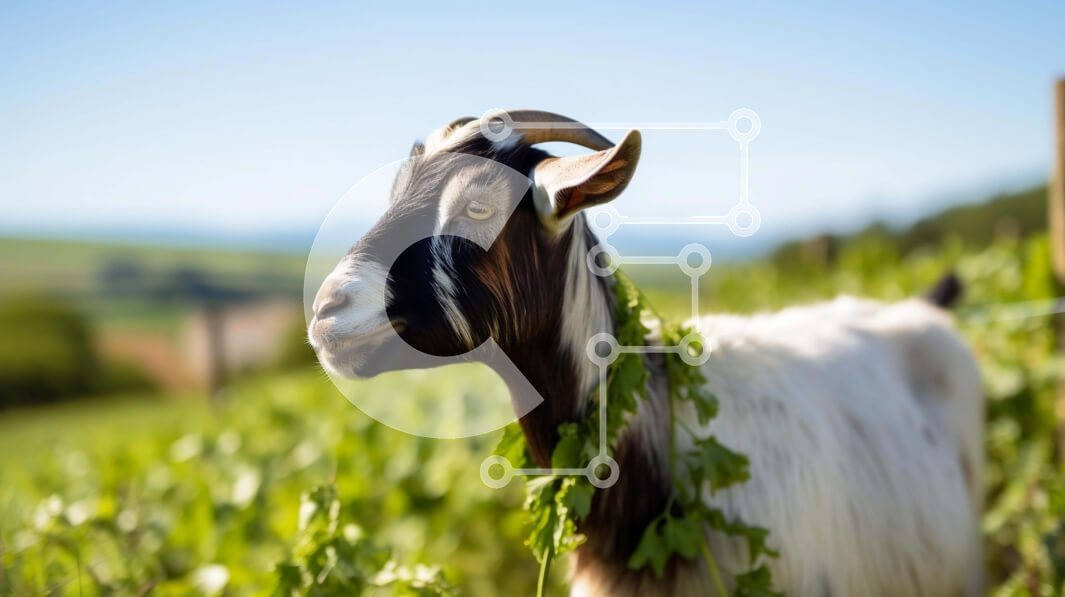 Σετ των 2 Intra Συλλεκτικό Ξύλινο Παζλ Plywood  4mm - Όμορφη ασπρόμαυρη κατσίκα σε φυσικό περιβάλλον Σε Ξύλινο Κουτί - Διαστάσεις: 10x10 cm – 25 κομμάτια