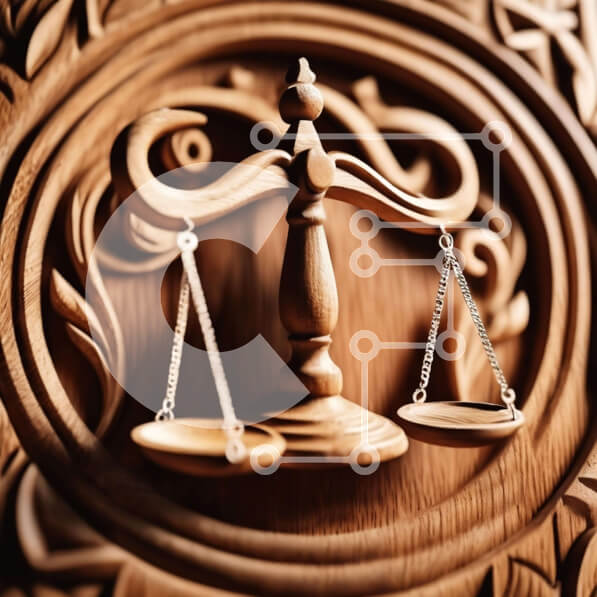 Intra Συλλεκτικό Ξύλινο Παζλ Plywood  4mm - Ξύλινη ζυγαριά δικαιοσύνης στη σκαλιστή πόρτα Σε Ξύλινο Κουτί - Διαστάσεις: 10x10 cm – 25 κομμάτια