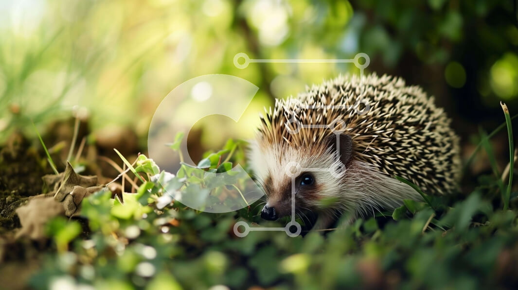 Σετ των 2 Intra Συλλεκτικό Ξύλινο Παζλ Plywood  4mm - Μικρός σκαντζόχοιρος που περπατά μέσα από το γρασίδι και τα φύλλα Σε Ξύλινο Κουτί - Διαστάσεις: 10x10 cm – 25 κομμάτια