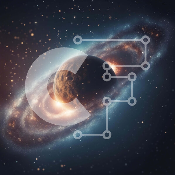 Intra Συλλεκτικό Ξύλινο Παζλ Plywood  4mm - Πλανήτης στο διάστημα με αστέρια Σε Ξύλινο Κουτί - Διαστάσεις Puzzle: 10x10 cm – 25 κομμάτια