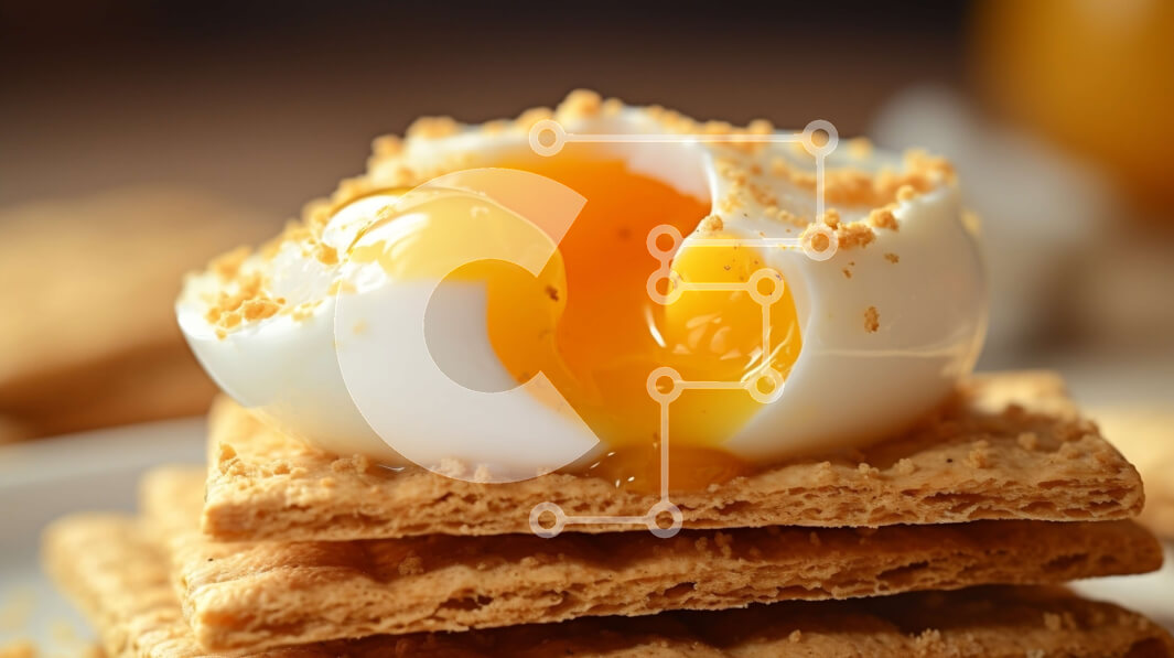 Σετ των 2 Intra Συλλεκτικό Ξύλινο Παζλ Plywood  4mm - Νόστιμα βραστά αυγά σε φρυγανισμένα κράκερ Σε Ξύλινο Κουτί - Διαστάσεις: 10x10 cm – 25 κομμάτια