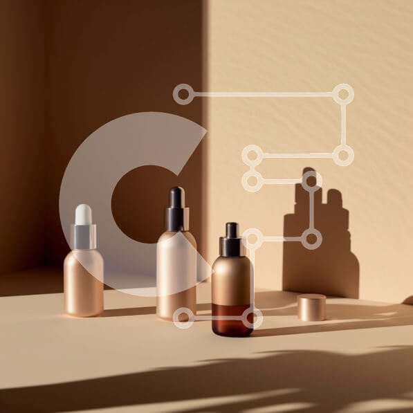 Σετ των 2 Intra Συλλεκτικό Ξύλινο Παζλ Plywood  4mm - Κομψή και κομψή συλλογή προϊόντων ομορφιάς σε μπεζ φόντο Σε Ξύλινο Κουτί - Διαστάσεις: 10x10 cm – 25 κομμάτια