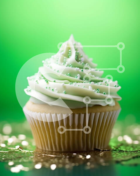 Σετ των 2 Intra Συλλεκτικό Ξύλινο Παζλ Plywood  4mm - Φρεσκοψημένο cupcake με πράσινο γλάσο και λευκό γλάσο Σε Ξύλινο Κουτί - Διαστάσεις: 10x10 cm – 25 κομμάτια