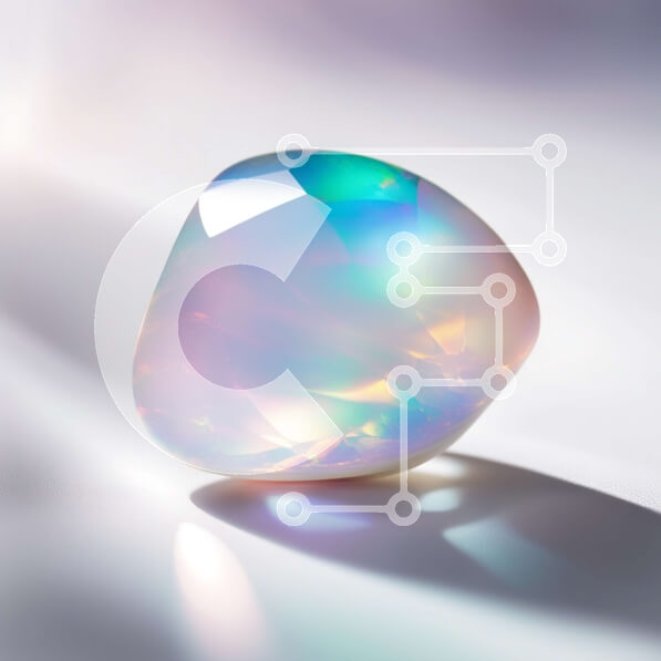 Σετ των 2 Intra Συλλεκτικό Ξύλινο Παζλ Plywood  4mm - Εκπληκτική εικόνα ενός πολύχρωμου πολύτιμου λίθου Opal Σε Ξύλινο Κουτί - Διαστάσεις: 10x10 cm – 25 κομμάτια