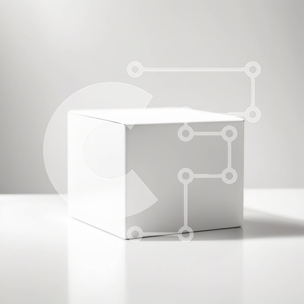 Intra Συλλεκτικό Ξύλινο Παζλ Plywood  4mm - Μινιμαλιστική εικόνα ενός λευκού κουτιού από χαρτόνι στο τραπέζι Σε Ξύλινο Κουτί - Διαστάσεις: 10x10 cm – 25 κομμάτια