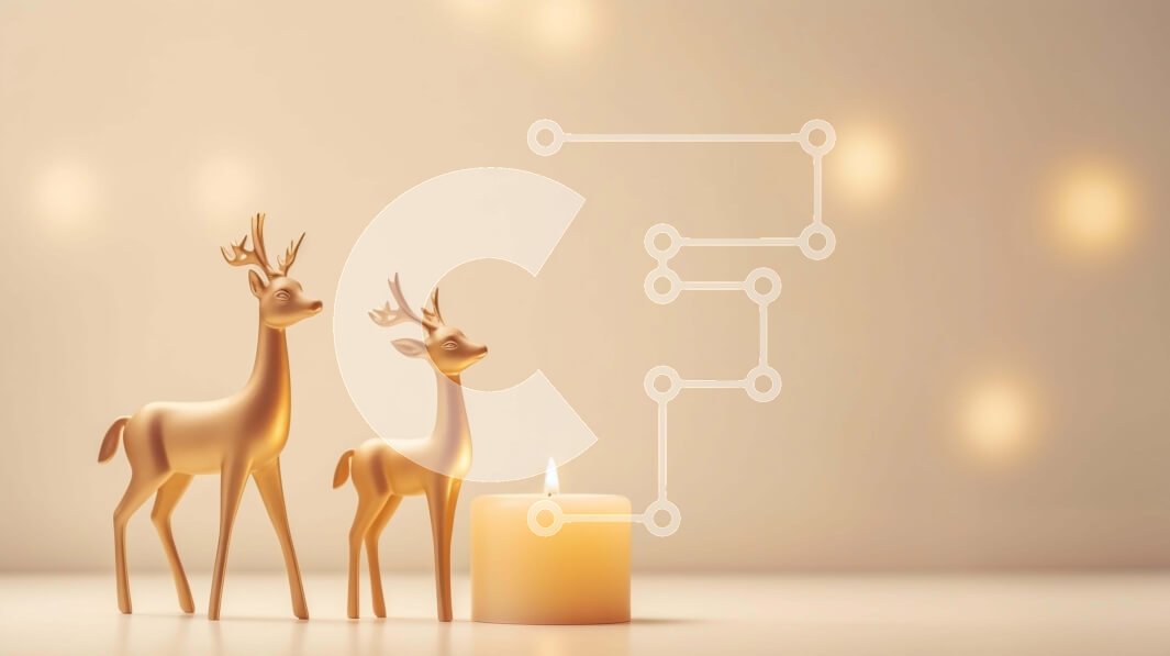 Intra Συλλεκτικό Ξύλινο Παζλ Plywood  4mm - Χρυσά ειδώλια ταράνδων με κερί για εορταστική διακόσμηση Σε Ξύλινο Κουτί - Διαστάσεις: 10x10 cm – 25 κομμάτια