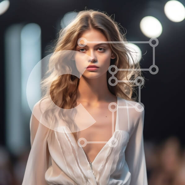 Σετ των 2 Intra Συλλεκτικό Ξύλινο Παζλ Plywood  4mm - Εκπληκτικό λευκό φόρεμα με ψηλό σκίσιμο στο μοντέλο Runway Σε Ξύλινο Κουτί - Διαστάσεις: 10x10 cm – 25 κομμάτια