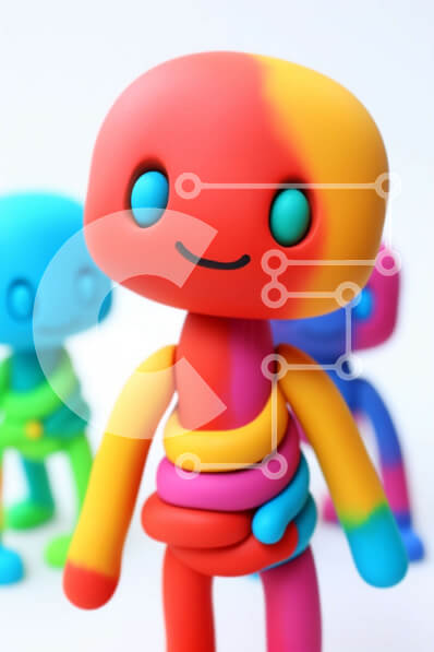 Intra Συλλεκτικό Ξύλινο Παζλ Plywood  4mm - Πολύχρωμα ρομπότ παιχνιδιών Σε Ξύλινο Κουτί - Διαστάσεις: 10x10 cm – 25 κομμάτια