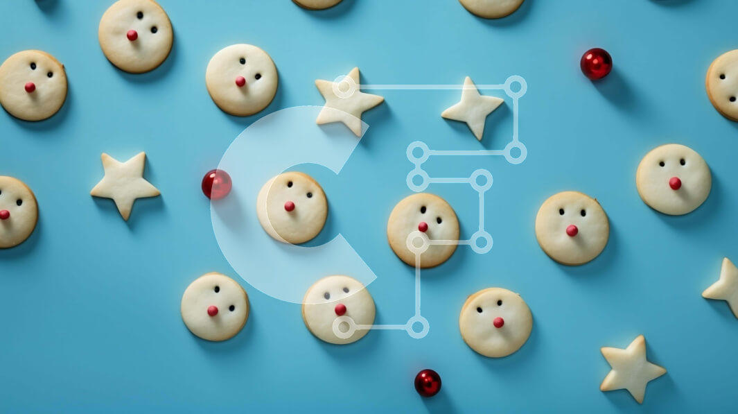 Intra Συλλεκτικό Ξύλινο Παζλ Plywood  4mm - Μπισκότα διακοπών - Χιονάνθρωποι, αστέρια και τάρανδοι Σε Ξύλινο Κουτί - Διαστάσεις: 10x10 cm – 25 κομμάτια