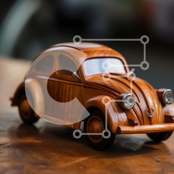 Intra Συλλεκτικό Ξύλινο Παζλ Plywood  4mm - Vintage ξύλινο μοντέλο αυτοκινήτου με κομψή σχεδίαση Σε Ξύλινο Κουτί - Διαστάσεις: 10x10 cm – 25 κομμάτια